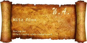 Witz Alex névjegykártya